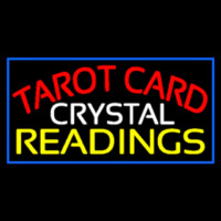 Red Tarot Card Crystal Readings Neonskylt
