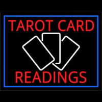 Red Tarot Cards Readings And White Border Neonskylt
