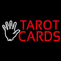Red Tarot Cards White Palm Neonskylt