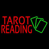 Red Tarot Reading Green Cards Neonskylt