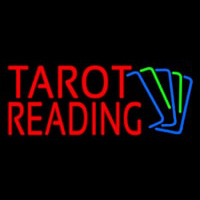 Red Tarot Reading With Cards Neonskylt