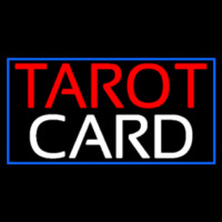 Red Tarot White Card And Blue Border Neonskylt