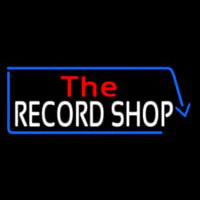 Red The White Record Shop Blue Arrow Neonskylt
