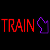 Red Train With Arrow Neonskylt