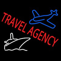 Red Travel Agency With Logo Neonskylt