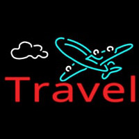Red Travel With Logo Neonskylt