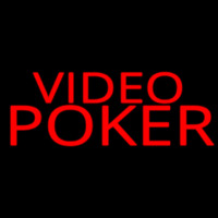 Red Video Poker Neonskylt