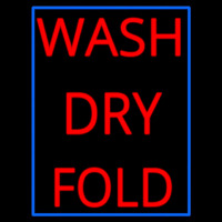 Red Wash Dry Fold Blue Border Neonskylt