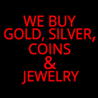 Red We Buy Gold Silver Coins And Jewelry Neonskylt