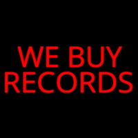 Red We Buy Records Neonskylt