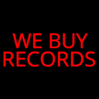 Red We Buy Records Neonskylt