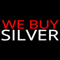 Red We Buy White Silver Neonskylt