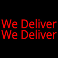 Red We Deliver Neonskylt