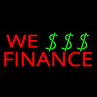 Red We Finance Dollar Logo Neonskylt
