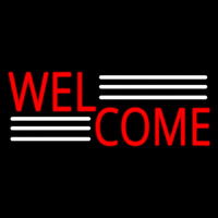 Red Welcome Neonskylt