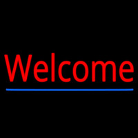 Red Welcome With Underline Neonskylt