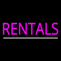 Rentals White Line Neonskylt