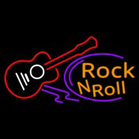 Rock And Roll Acoustic Guitar 1 Neonskylt
