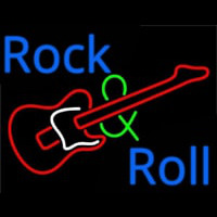 Rock And Roll With Guitar  Neonskylt