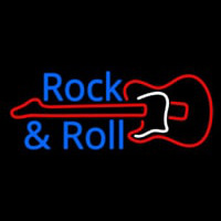 Rock And Roll With Guitar 2 Neonskylt