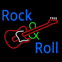 Rock And Roll With Guitar Neonskylt