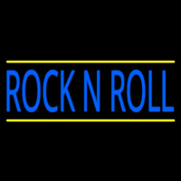 Rock N Roll Block Blue Border 2 Neonskylt