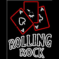 Rolling Rock Ace And Poker Beer Sign Neonskylt
