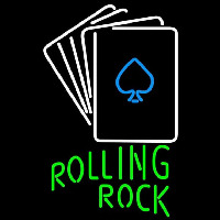 Rolling Rock Cards Beer Sign Neonskylt