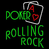 Rolling Rock Green Poker Beer Sign Neonskylt