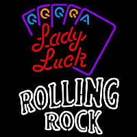 Rolling Rock Lady Luck Series Beer Sign Neonskylt