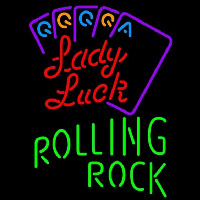 Rolling Rock Lady Luck Series Beer Sign Neonskylt