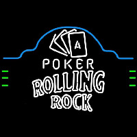 Rolling Rock Poker Ace Cards Beer Sign Neonskylt