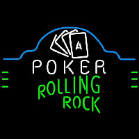 Rolling Rock Poker Ace Cards Beer Sign Neonskylt