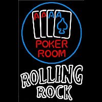 Rolling Rock Poker Room Beer Sign Neonskylt