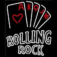 Rolling Rock Poker Series Beer Sign Neonskylt