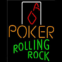 Rolling Rock Poker Squver Ace Beer Sign Neonskylt