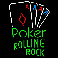 Rolling Rock Poker Tournament Beer Sign Neonskylt