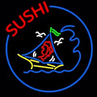 Round Sushi Logo  Neonskylt