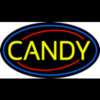 Round Yellow Candy Neonskylt