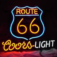 Route 66 Coors Öl Bar Öppet Neonskylt