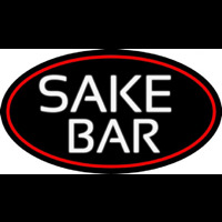 Sake Bar Oval With Red Border Neonskylt