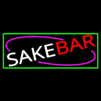 Sake Bar With Green Border Neonskylt