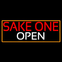 Sake One Open With Orange Border Neonskylt