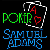 Samuel Adams Green Poker Beer Sign Neonskylt