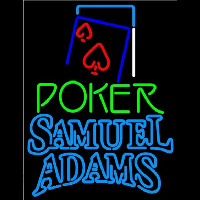 Samuel Adams Green Poker Red Heart Beer Sign Neonskylt