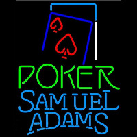 Samuel Adams Green Poker Red Heart Beer Sign Neonskylt