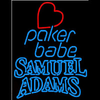 Samuel Adams Poker Girl Heart Babe Beer Sign Neonskylt