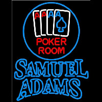 Samuel Adams Poker Room Beer Sign Neonskylt