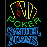 Samuel Adams Poker Yellow Beer Sign Neonskylt