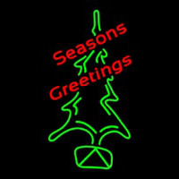 Seasons Greetings With Christmas Tree Neonskylt